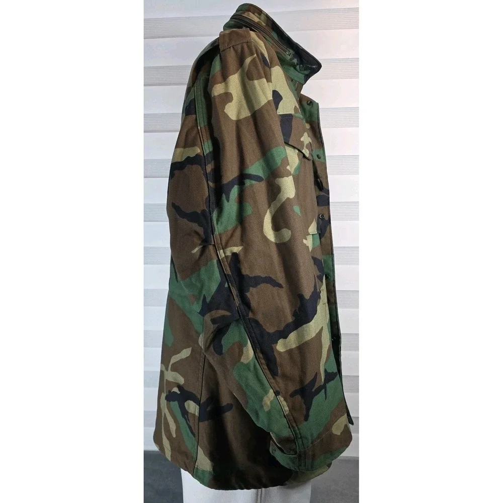 Us Army Coat Cold Weather Size M Long Woodland‎ Camo 99 Date Y2K 90's VTG